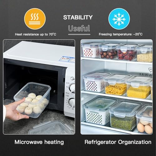 3 Pack Fruit Storage Containers with Removable Colanders