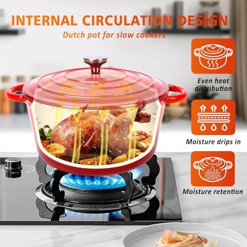 Hisencn 3-Piece Enameled Cast Iron Skillet Set Ceramic Coated Cast Iron