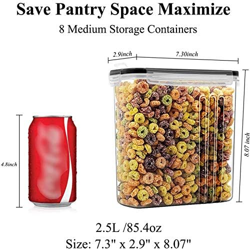 Wildone Cereal Containers Storage Set 2.5L, 8 Pack