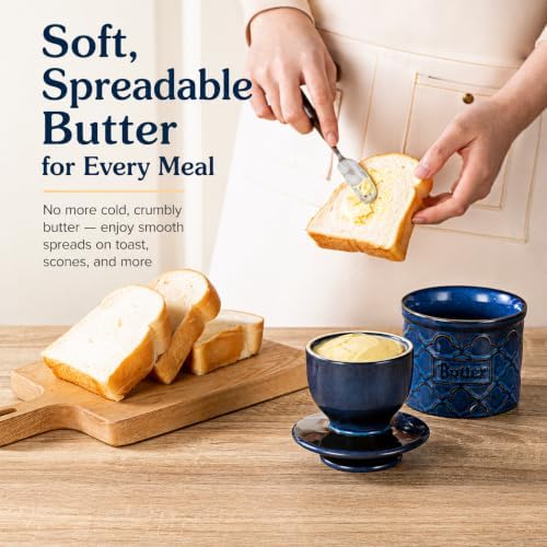 Butter Crock with Lid for Countertop, French Butter Dish Ceramic