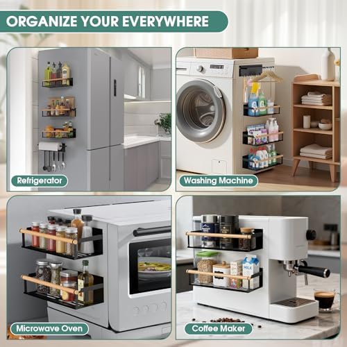 POLRAI 4-Pack Magnetic Shelves for Washing Machine