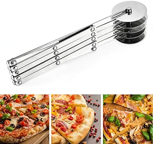 5 Wheel Pastry Cutter, Stainless Pizza Slicer, Expandable Pizza Slicer