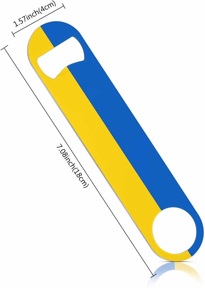 Ukraine Flag Stainless Steel Bottle Opener Yellow Blue Ukrainian Symbol Emblem - Image 2