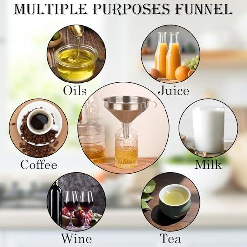 Kitchen Bottling Funnel, 5-inch 304 Stainless Steel Funnel