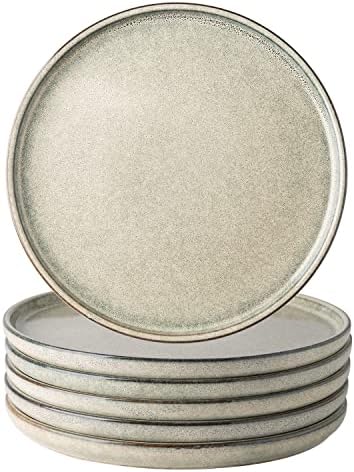 AmorArc Ceramic Plates Set of 6, 8.5 Inch Stoneware Small Plates Set