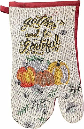 Set of 8, Gather and be Grateful with Pumpkin, Leaf Tapestry Kitchen