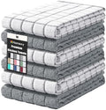 Homaxy Large Premium Cotton Kitchen Towels 16"x 28", 6 Pack, Grey