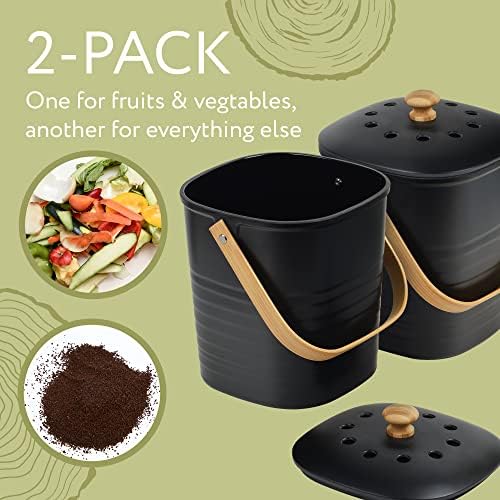 Impresa Compost Bins, 2 Pack, 1 Gallon