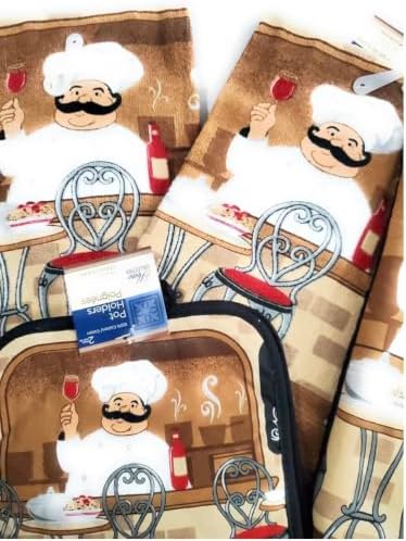 Collection Italian Chef Decor 7Piece Printed Kitchen Linen Set
