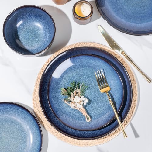 LERATIO Ceramic Dinner Plates Set of 6,10.5 Inch Reactive Glaze Plate