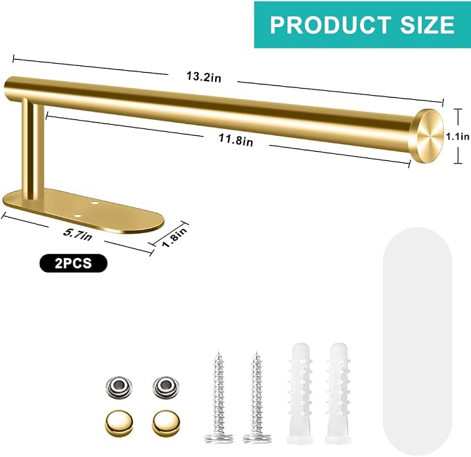 MGahyi 13.2 Inch Wall Mount Paper Towel Holder, Self Adhesive & Drilling Dual - Image 2