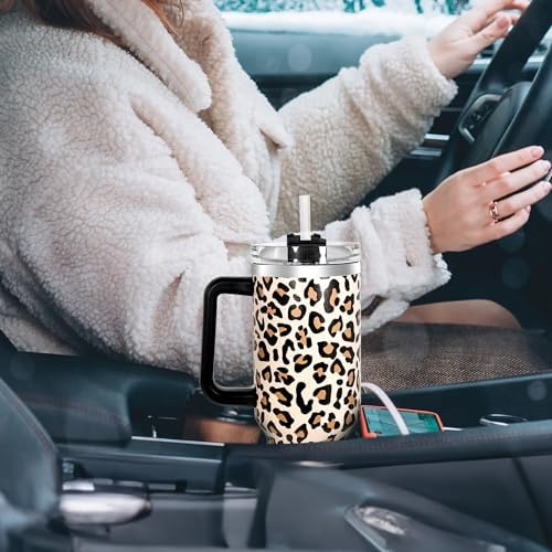40 oz Tumbler with Handle and Straw, 100% Leak-Proof Travel Mug