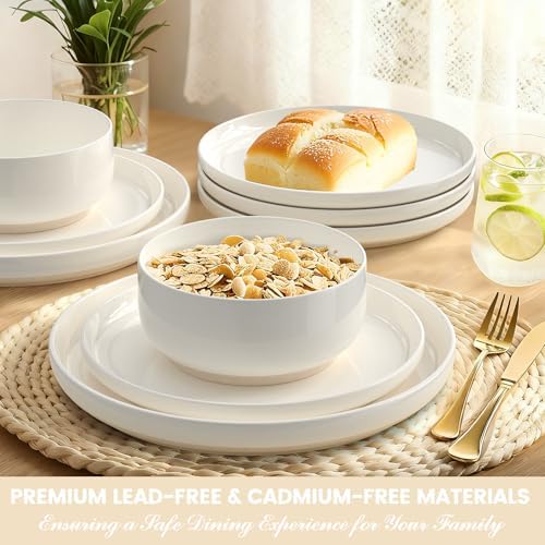 Umite Chef Dinnerware Set for 4, 12 Pieces Plates and Bowls Set