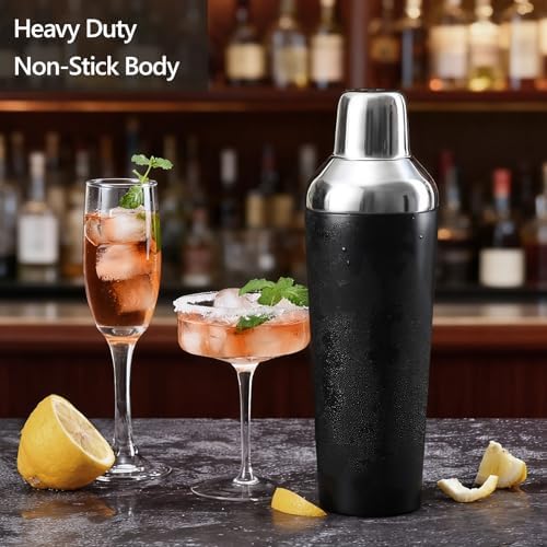 Etens Insulated Cocktail Shaker Black - 23oz Double Wall Vacuum