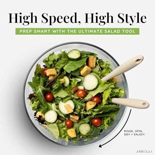 Glass Salad Spinner with Storage Lid, 6 Quart Borosilicate Glass Bowl, Push Button Drying Lid, BPA-Free Draining Basket Doubles as Serving Bowl & Colander, Lettuce, Vegetable, & Fruit Washer