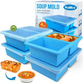 Walfos 1-Cup Silicone Freezer Molds with Lid, 4 Packs Soup Freezer Ice