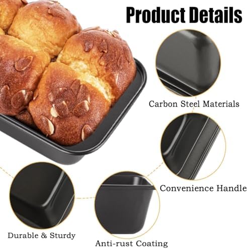 QTLCOHD 6 Pack 8" x 4" Loaf Pan for Baking Homemade Bread