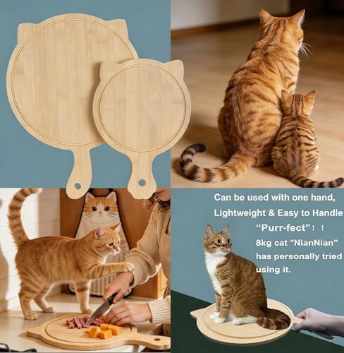 2 Pcs Non Toxic Bamboo Cutting Boards for Kitchen with Juice Groove