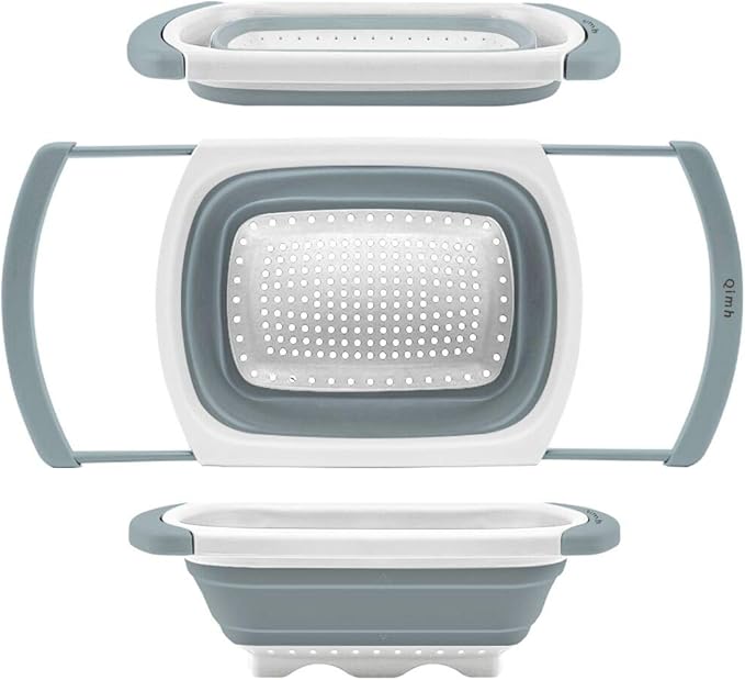 Qimh Collapsible Colander | Over The Sink Silicone Kitchen Strainers and by Qimh