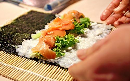 BambooMN Sushi Making Kit - 2x Green Sushi Rolling Mat, 1x Rice