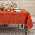 Softalker Fall Jacquard Rectangle Tablecloth, 60 x 84 Inch Burnt