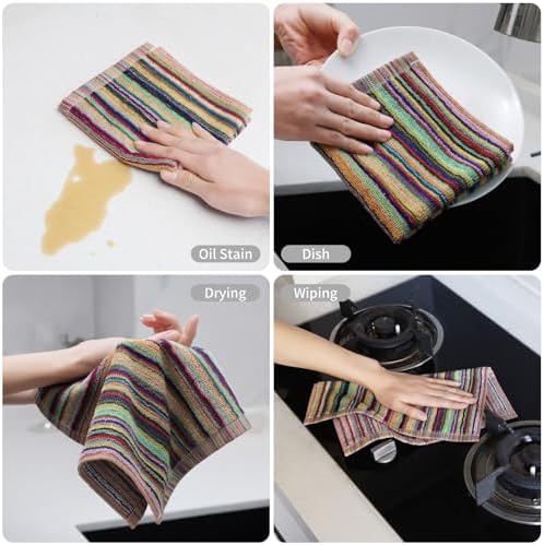 Oeleky Kitchen Dishcloths for Washing Dishes, Ultra Absorbent Dish