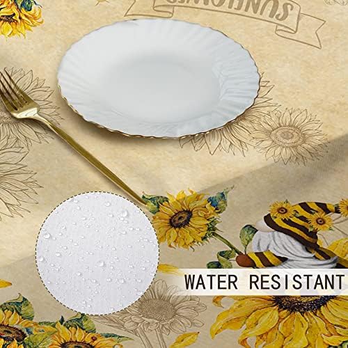 Sunflower Tablecloth 52x70 Inch, Yellow Summer Decor for Home