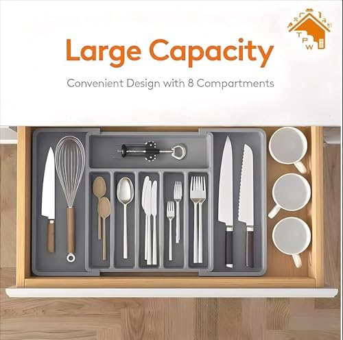 TPW Expandable Drawer Organizer, XL(13-22''W x 15"D) Adjustable