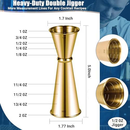 2oz 1oz Premium Japanese Jigger with 7 Measurements Inside for