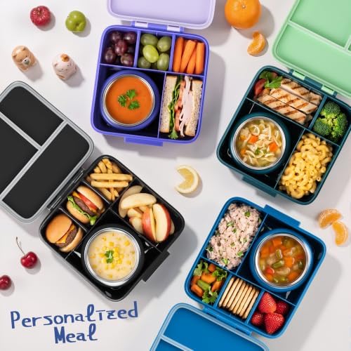 Bento Lunch Box for Kids with 8oz Thermo Containers for School,Camping