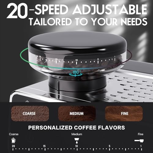 PULZO Espresso Machine with Grinder, 20 Bar, Touch Screen