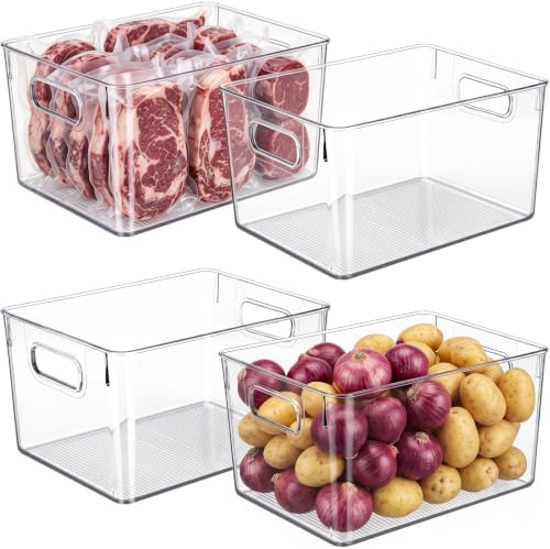 Heyuzb Clear Storage Bins Plastic