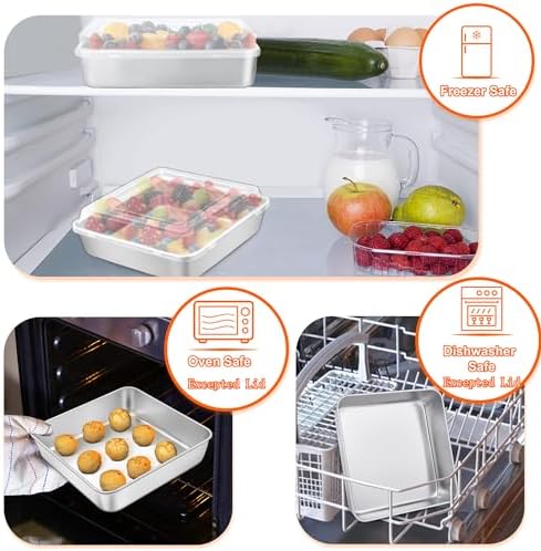 TeamFar 9 x 9 Baking Pan, Square Cake Pan with Lid - 1 Pan + 1 Lid