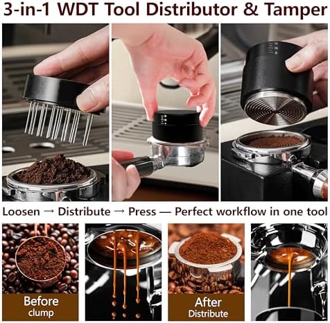 3-in-1 Coffee Distributor and Tamper with WDT Tool – Espresso