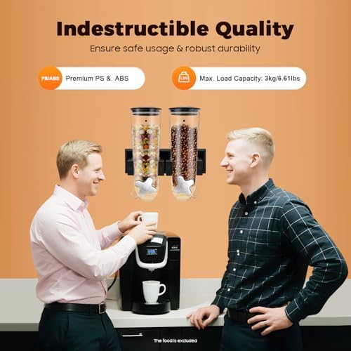 2 Pack Cereal Dispensers, Wall Mounted Candy Dispenser with Cup