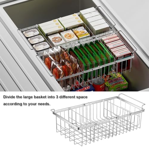 Real Capacity Adjustable Chest Freezer Organizer Bins with Dividers