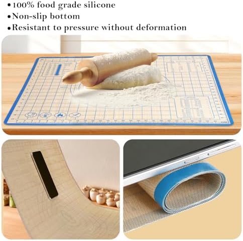 Silicone Baking Mat Set, 28x20 & 16x12 Inch, Blue