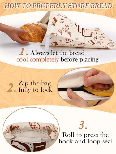 ANPHSIN Natural Beeswax Bread Bags, 13''x16.7'', 2 pcs