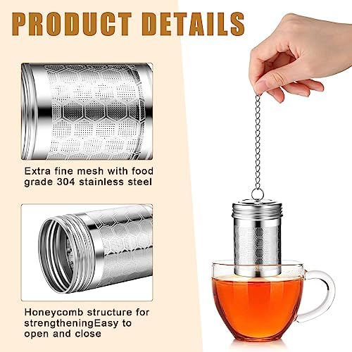 Umigy 4 Pcs Tea Infuser for Loose Tea Set Stainless Steel, Silver