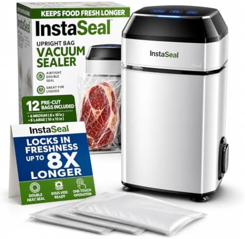 InstaSeal Upright Vacuum Sealer, 12 Bags