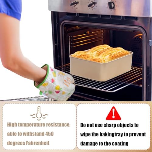 Brownie Pan, 2 Pack Square Baking Pan Square Cake Pan Non Stick Baking