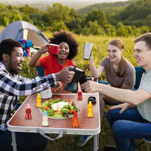 12Pcs Mini Condiment Squeeze Bottles, Small Sauce Containers for Lunch