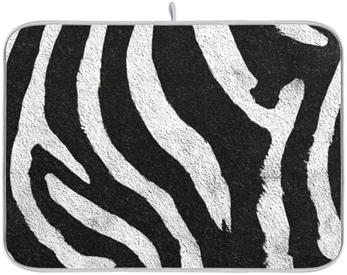 OTVEE Bold Striped Art Dish Drying Mat for Kitchen Counter Absorbent