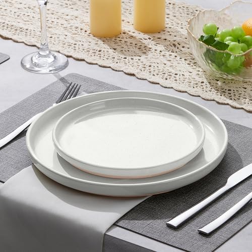 LIANYU Dinner Plate Set of 4, 7.75 Inch Stoneware Salad Kitchen