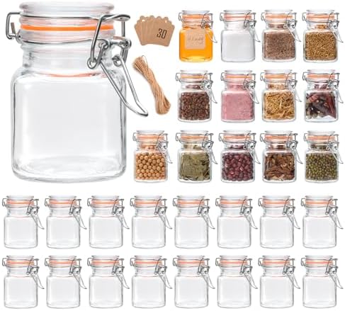 4 oz Glass Jars With Airtight Lids And Leak Proof Rubber Gasket,Small