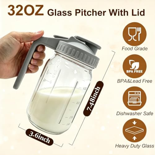 Mason Water Jar Wide Mouth 24 oz Mason Jar Sealed Plastic Lid with