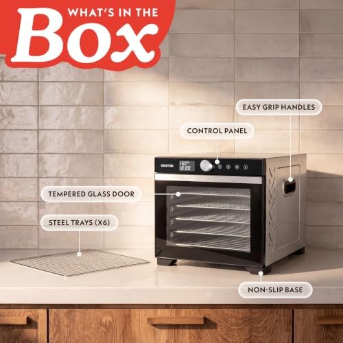 Gourmia 6-Tray Stainless Steel Food Dehydrator