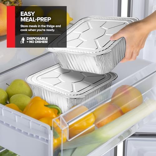 Disposable Foil Pans with Lids (Set of 20) Heavy Duty Aluminum Pans