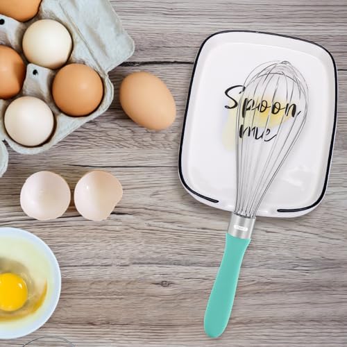 4 Pack White Ceramic Spoon Rest for Stove Top, Durable Spoon Rest Set