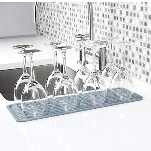 OXO 1372100 Good Grips Silicone Stemware Drying Mat, Gray